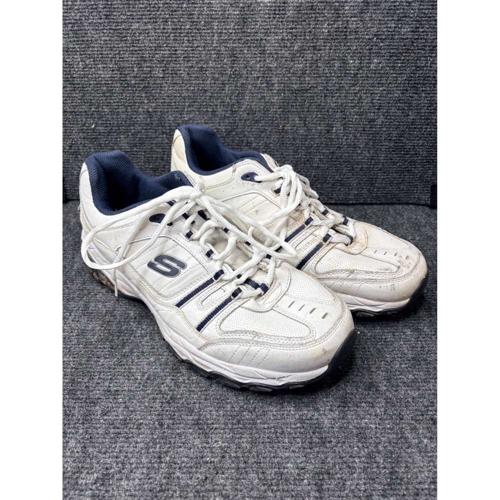 Skechers Mens M-Fit Memory Foam Training Sneakers White Navy 50122 Size 11